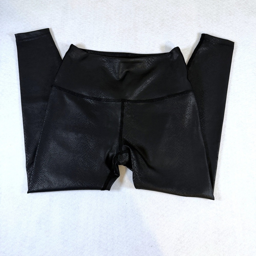 Beyond Yoga Leggings Snake Skin Foil Medium Black Womens High Waisted Activewear